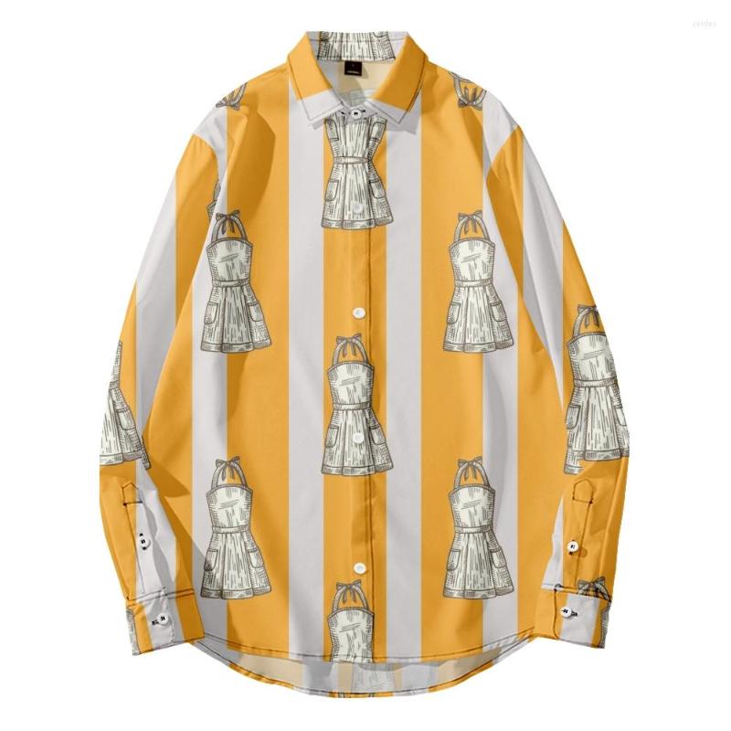 

Men's Casual Shirts 2022 Fashion Long Sleeve Shirt 3D Slim Fit Men's Social Leisure Dress Pattern Formal Large, Beige