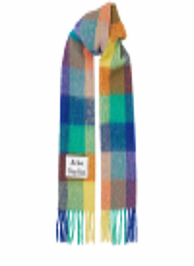 

Brand Acne Studios high quality 4 color Wool scarf new rainbow grid fringed shawl for male and female306v2919649