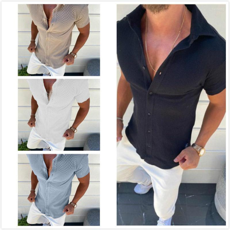 

Men' Casual Shirts Short Sleeve Men' Pit Strip Shirt, Khaki