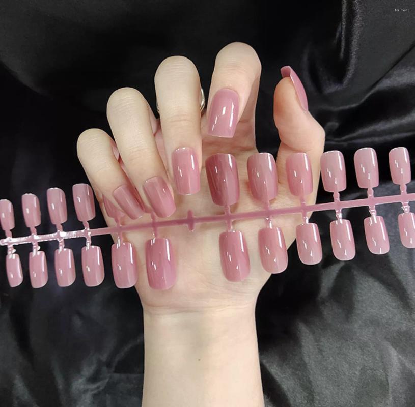 

False Nails Color Mirror Middle Length Coffin Nail Ballet Press On Tip For Art Artificial Fingernails Fake Equipment, Tjp815-y27-b3