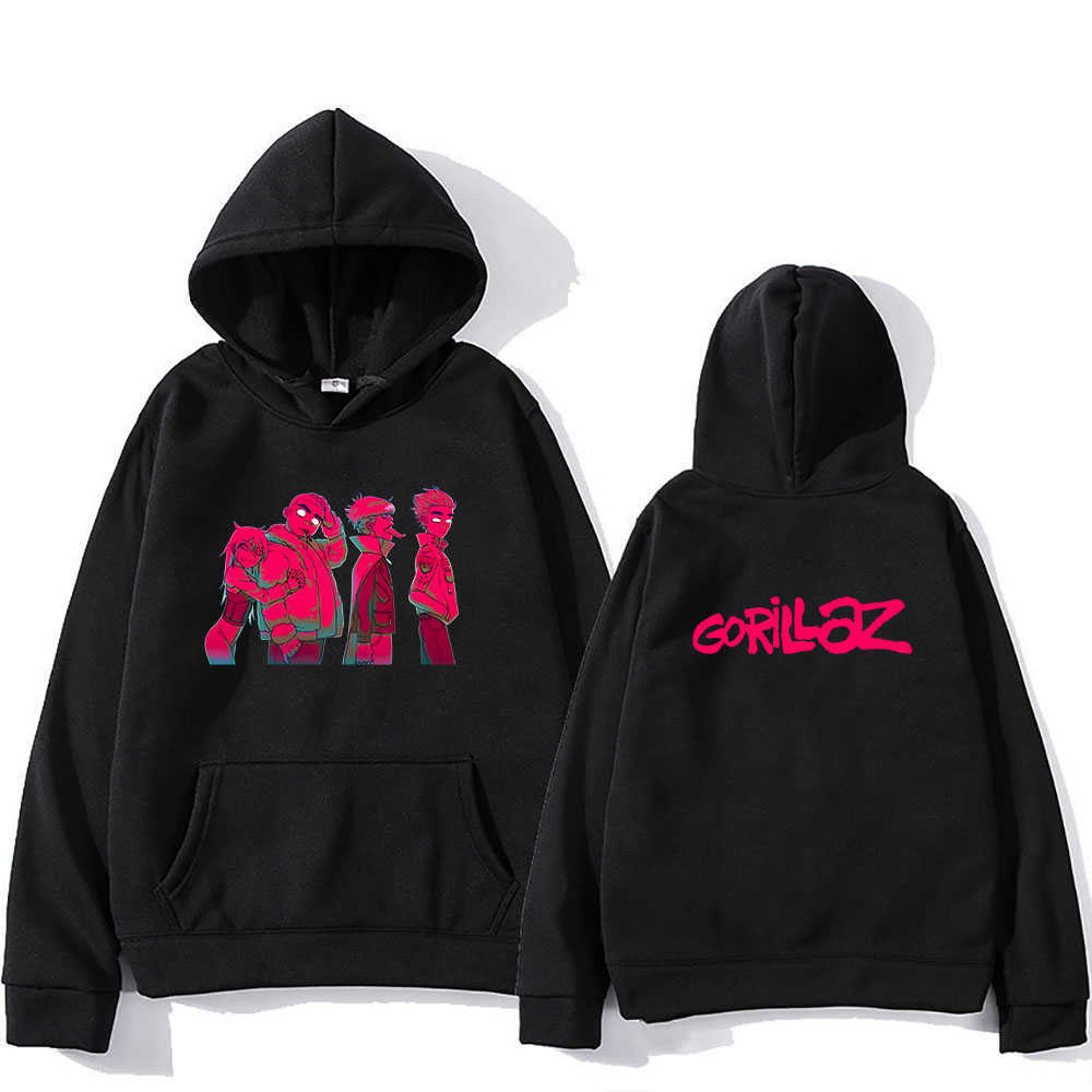 

Gorillaz Music Band Cracker Island Hoodie Kpop Harajuku Streetwear Men Autumn Fashion Casual Sweatshirt New Album Printed Tops, Black