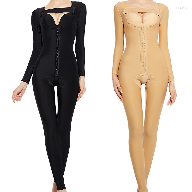 

Women's Shapers Full Length Jumpsuit Body Recovery Care Bodysuit Spandex Shapewear Thigh Slimmer Waist Shaper Abdomen Women's Binders, Beige