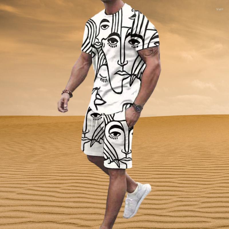 

Men's Tracksuits Summer Streetwear Men Set Tracksuit For Man 3d Printed T Shirt Shorts Sportswear Mens Tshirts 2PCS Suit Oversized Clothes