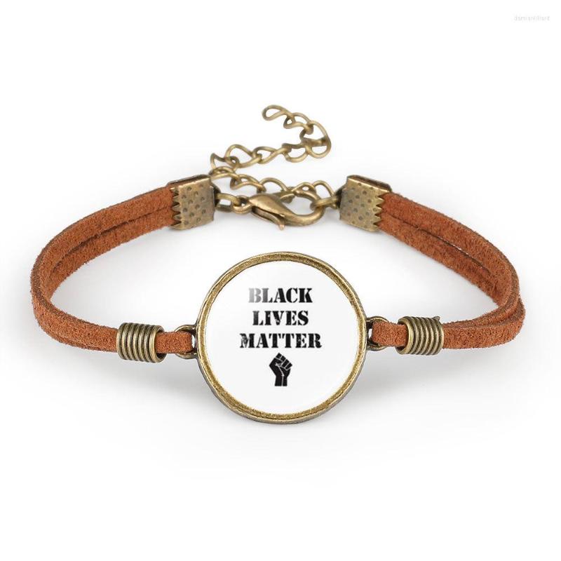 

Charm Bracelets Black Lives Matter Simple Coffee Velvet Rope Bracelet American Equal Rights Accessories
