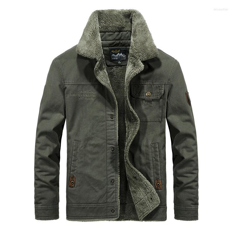 

Men's Jackets Autumn Winter Fleece Warm Military Jacket Men Casual Fur Collar Thick Velvet Parkas Coats Outwear Bomber Pilot Plus Size, Beige