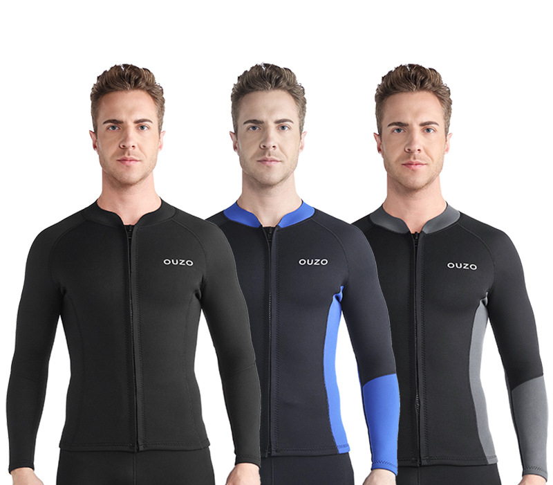 

Yoga Outfits 1.5mm Diving Separate Surf Suit Men' Long Sleeve Top Thermal Swimsuit Sweat Suit Yoga Suit Diving, Aspic