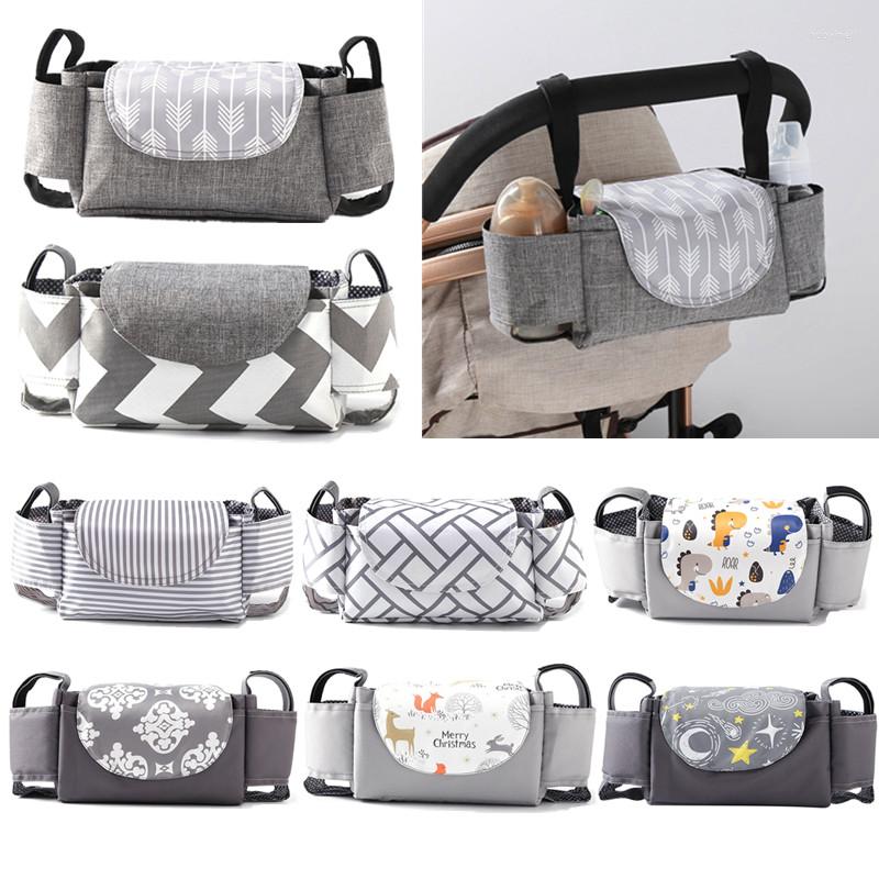 

Stroller Parts Universal Baby Storage Bag Toddler Buggy Pram Bottle Holder Organizer Multi-functional Pushchair Diaper Mummy