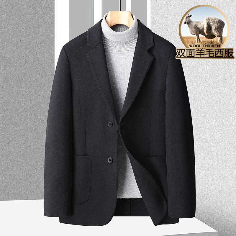 

Men's Wool Blends Arrival Fashion High Quality Autumn and Winter Woolen Suit Men's Handmade Wool Coat Doublesided Men Size M  XL 2XL 3XL 221014, Black