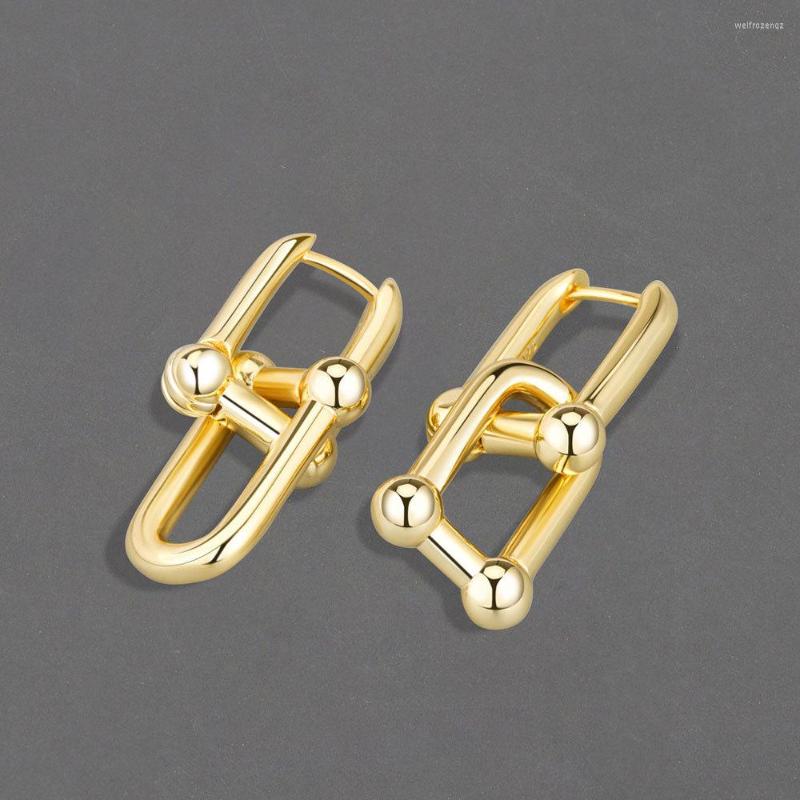 

Hoop Earrings Silver Color Big For Women Fine Gold Earring Sleeper Huggie 2022 Trend Original Designer Fashion Luxury Jewelry