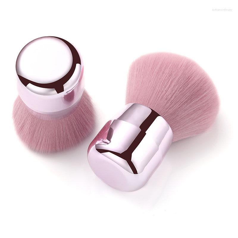 

Makeup Brushes 2022 1pc Large Soft Blusher Brush Pink Hair Mushroom Powder With Portable Aluminum Short Handle Make Up Tool