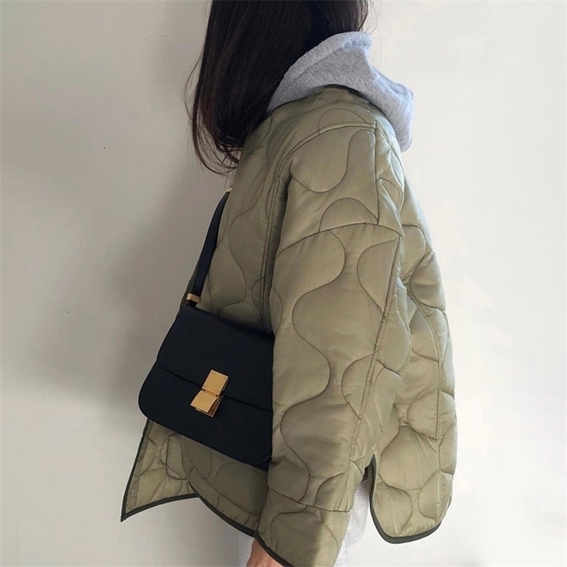 

Womens Down Parkas Winter Green Short Parka Women Casual Long Sleeves Collarless Coats Female Thick Pocket Warm Jacket Tops Mujer Coat 221113, Armygreen