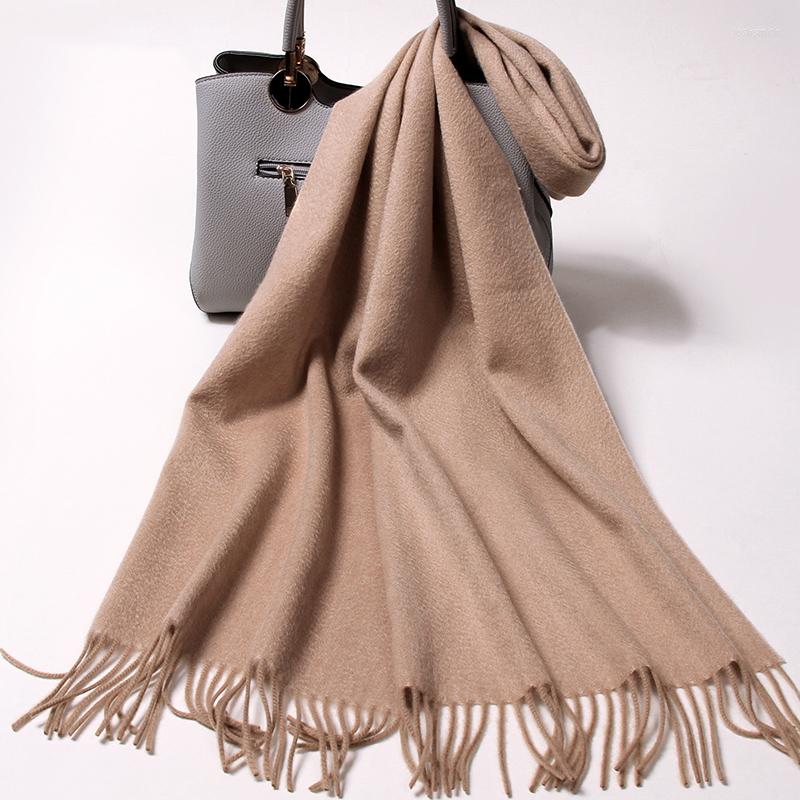 

Scarves Wool Scarf Women 2022 Brand Shawls And Wraps For Ladies Soft Warm Neckerchief Pashmina Solid Winter Pure