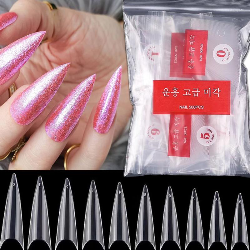 

False Nails 500pcs Poly Nail Gel Quick Mold Tips Dual Forms Finger Extension Art UV Easy Find Tools 2 Colors, 01