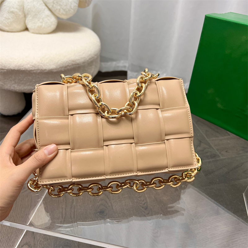 

Winter Chain Shoulder Bags Womens Designer Leather Handbags Luxury Messenger Bag Fashion Brand Lattice Crossbody Lady Tote Bags Wallet, Black