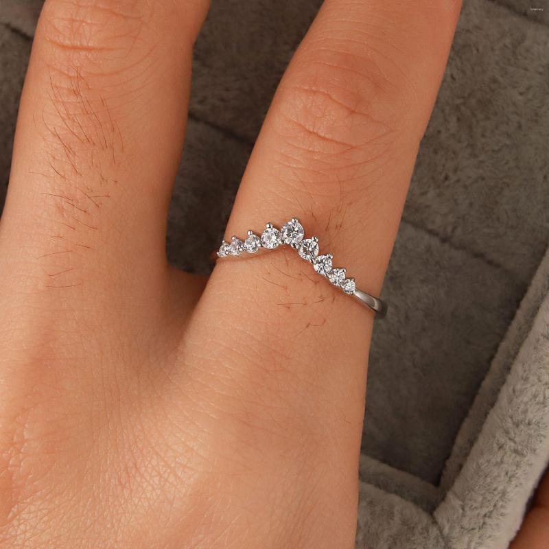 

Cluster Rings Amazon Selling S925 Sterling Silver Little Princess Crown Diamond Ring Simple Mori Small Fresh Ladies