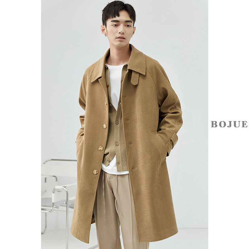 

Men's Jackets Design Sense Trench Coat Midlength Men's Autumn Korean Version of The Markon Lapel Jacket Men Clothing Mens Jackets 221014