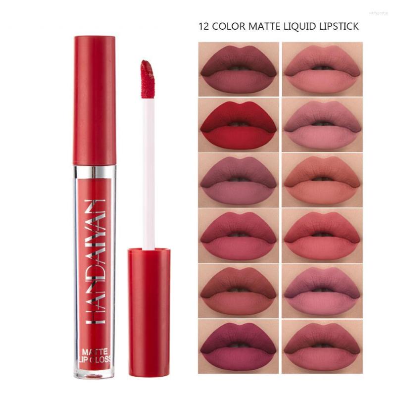 

Lip Gloss Non-stick Cup Lipstick Matte Cosmetic Moisturizing Glaze Long Lasting Tint Waterproof Lips Makeup 2.5ml, Army green