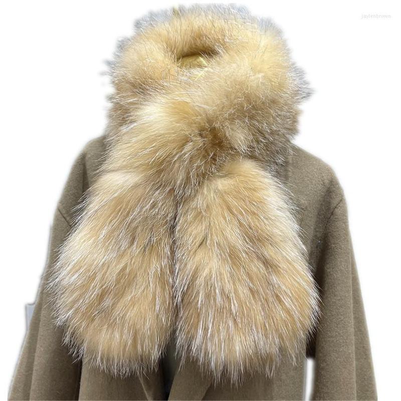 

Scarves Women Winter Fluffy Warm Real Fur Scarf Man Knit Lady Fashion Neckerchief