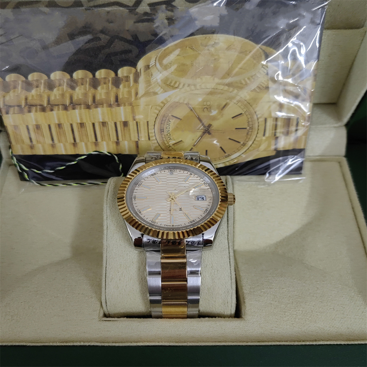 

With Box Papers high-quality Watch 40mm 18k Yellow Gold Movement Automatic Mens GD Bracelet Men's Watches 2023, Style 5