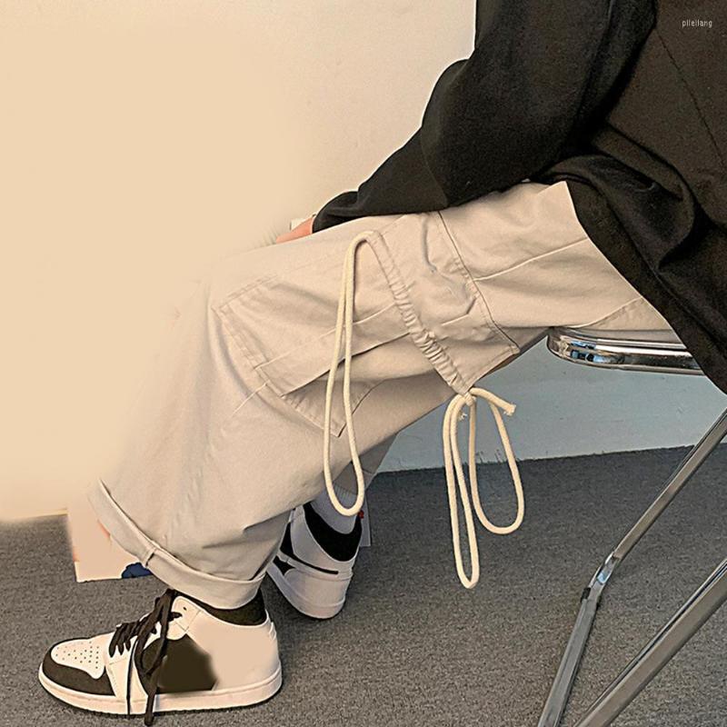 

Men's Pants Stylish Cargo Wide Leg Thermal Streetwear Soft Casual Autumn, Black