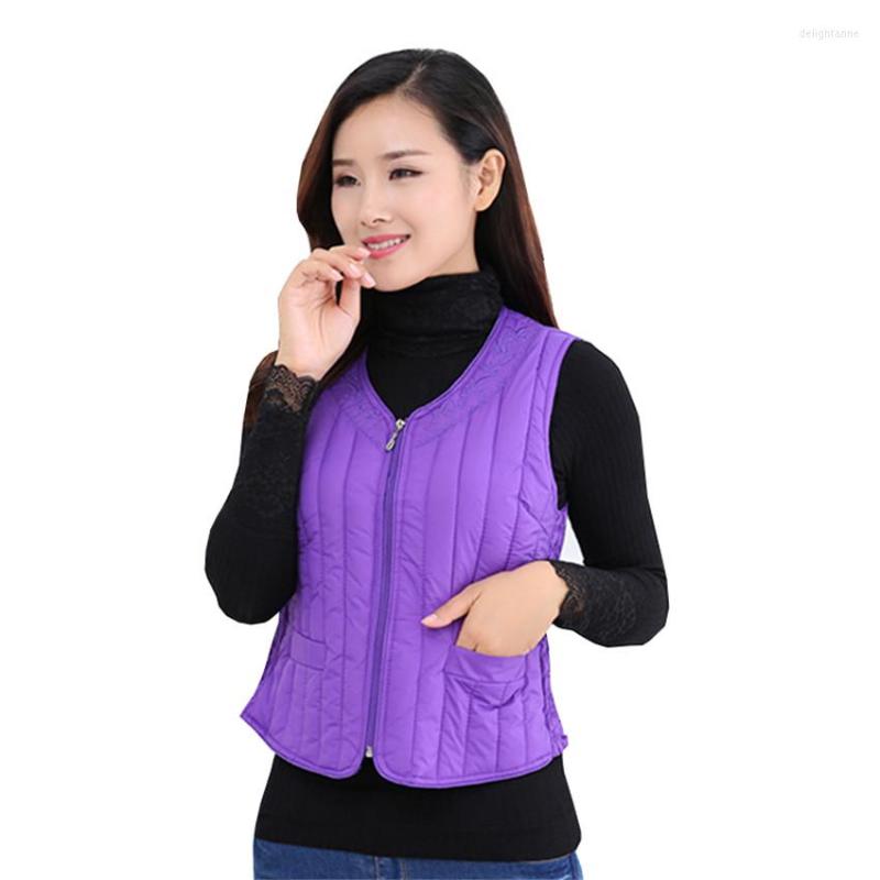 

Women's Vests Autumn Winter Down Cotton Vest Lady Short Outwear Women Sleeveless Jacket Plus Size Female Warm Tops Wear WZ045, Black