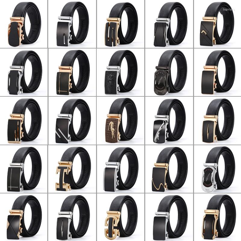 

Belts Automatic Buckle Waisband Men's Fashion Business Jeans Decorative Girdle Luxury Design High Quality Leather Belt For Men, Black
