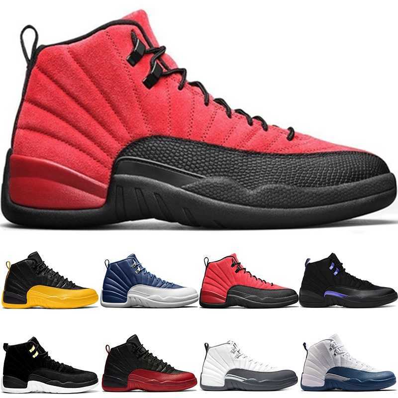 

12s Twist Basketball Shoes 12 Dark Concord Indigo University Gold Reverse flu game french blue Mens Trainers Sneaker Size 7-13, Box