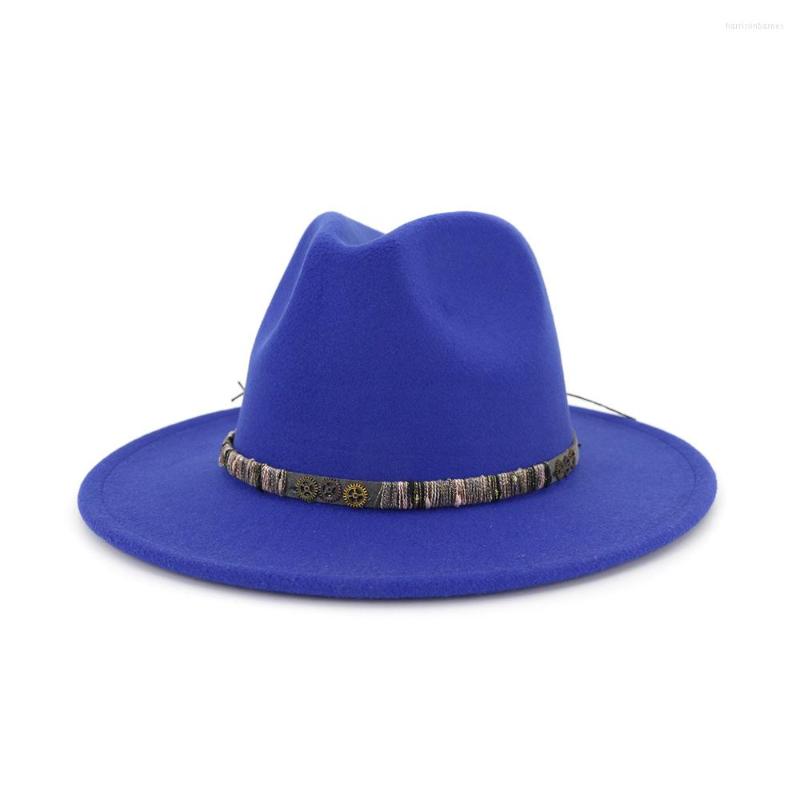 

Berets Autumn MAN HAT Fedoras For Women Belt Felt Men Gentlem Feather Luxury Fashion Hats Panama Fedora Wide Brim, 04