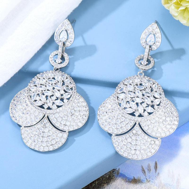 

Dangle Earrings Jimbora Sparkly Luxury Pendant Jewelry High Quality Women Gift Design Christmas Present