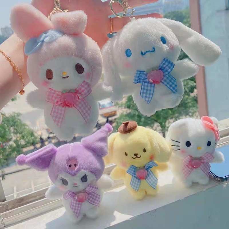 

Cute Kulomi plush doll 4 inch claw doll wholesale cartoon bag pendant, Mix