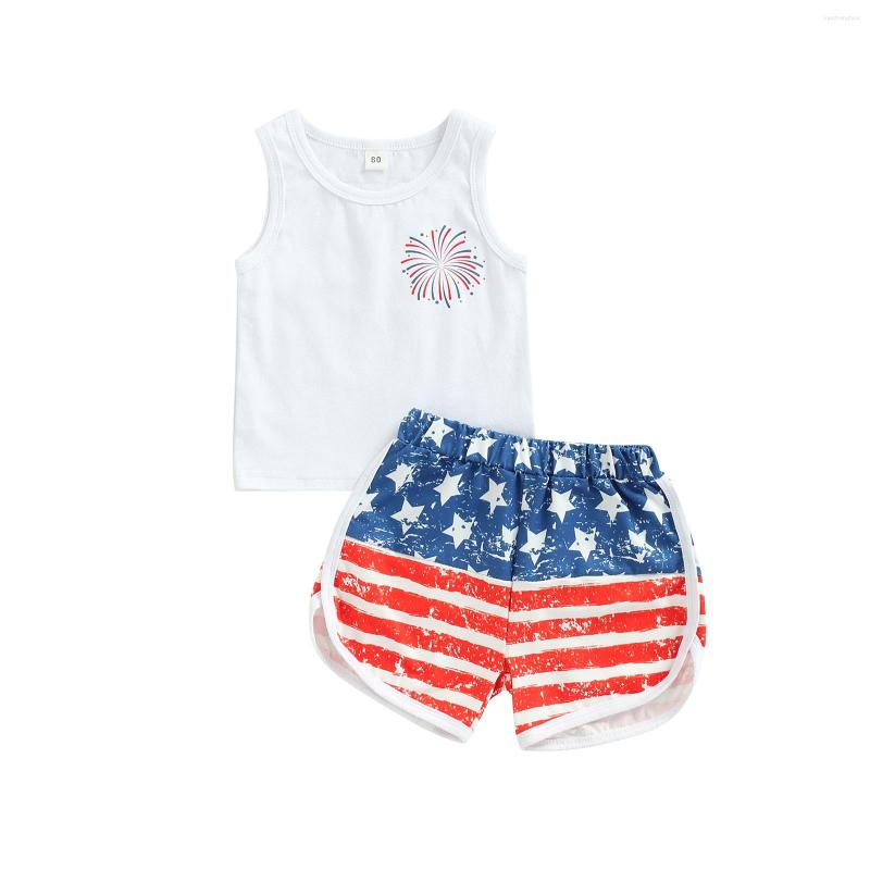 

Clothing Sets Born Toddler Baby Boy Girl 2Pcs Independence Day Set Vest Top Stars Printed Shorts 0-5Y, Picture shown