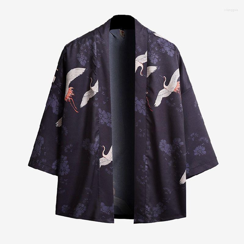 

Ethnic Clothing Literary Japanese Kimono Yukata Man Short Robe Loose Kimomo Chinese Style Cardigan Haori