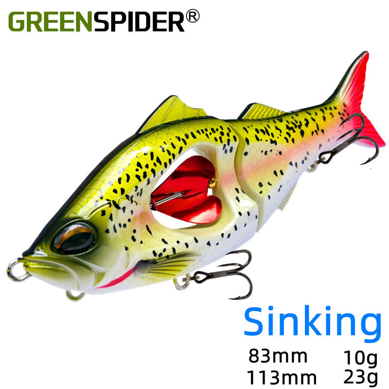 

Baits Lures GREENSPIDER Sinking Propeller Jerkbait Jointed Swimbait Artificial Fishing Lure 10g 23g Crankbait Hard 221111