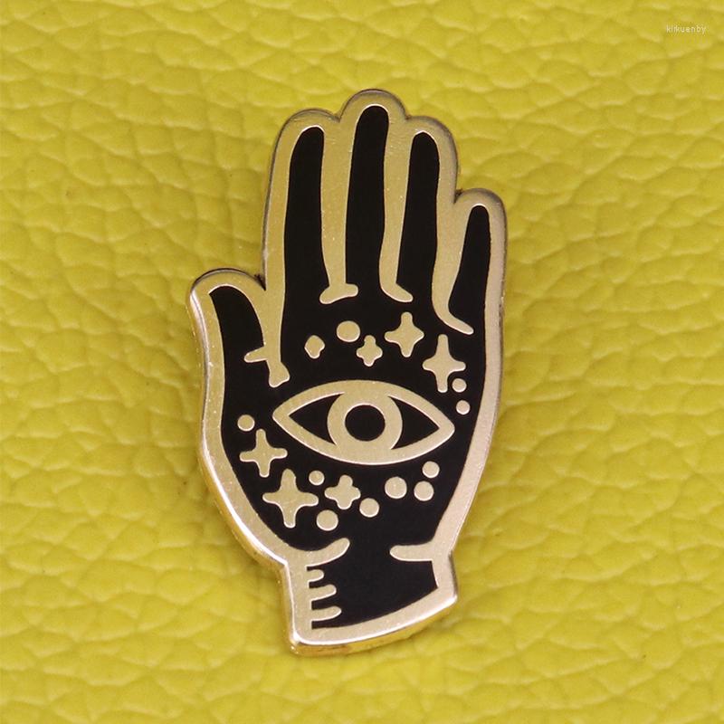 

Brooches Spirit Palm Eye Hamsa Hand Pin Spiritual Symbols Yoga Meditation Amulet Good Fortune Brooch Badge