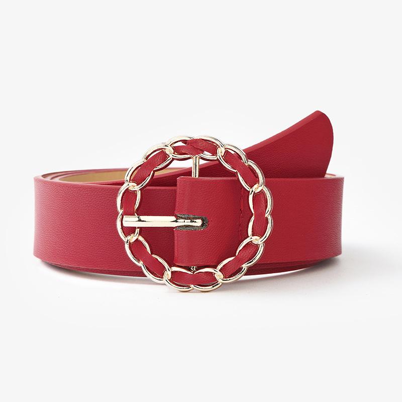 

Designer belt personalized pants belt women's round button set fashion casual Pu multicolor decorative jeans phZ