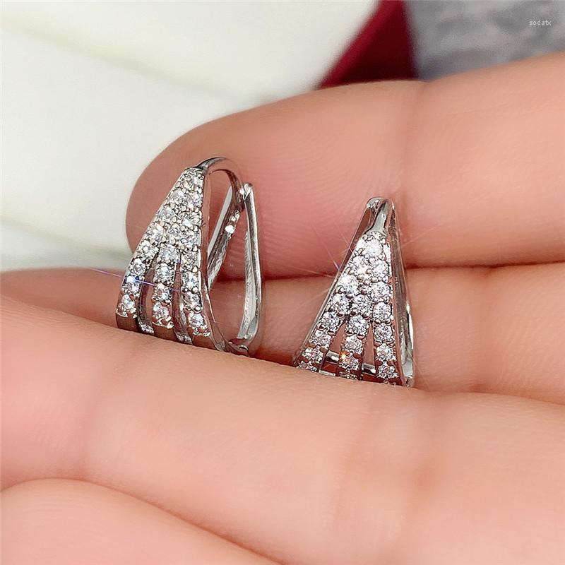 

Hoop Earrings CAOSHI Brilliant Zirconia Women's Party Jewelry Fashionable Female Exquisite Design Gift Versatile Accessories