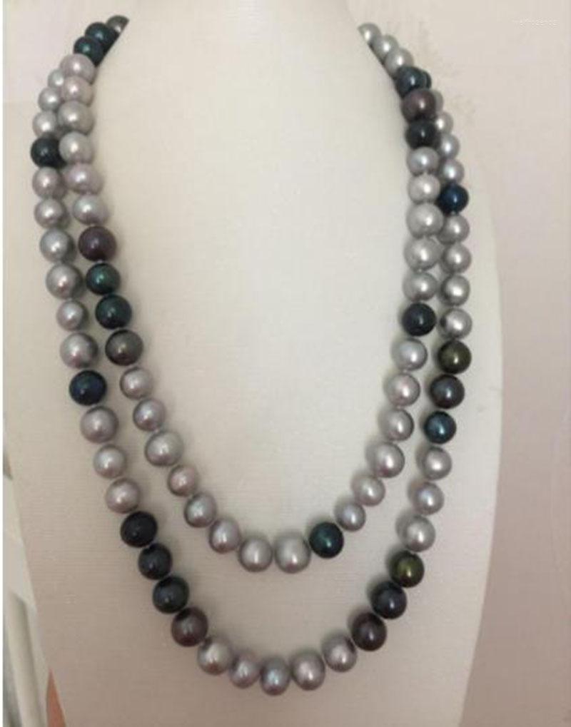 

Chains Gorgeous 9-10mm South Sea Round Multicolor Pearl Necklace 40inch 14k