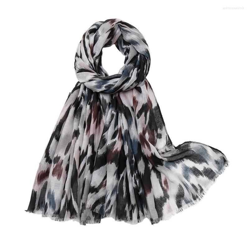 

Scarves 2022 Fashion Ink Painting Print Scarf Shawls Long Head Hijab Wrap