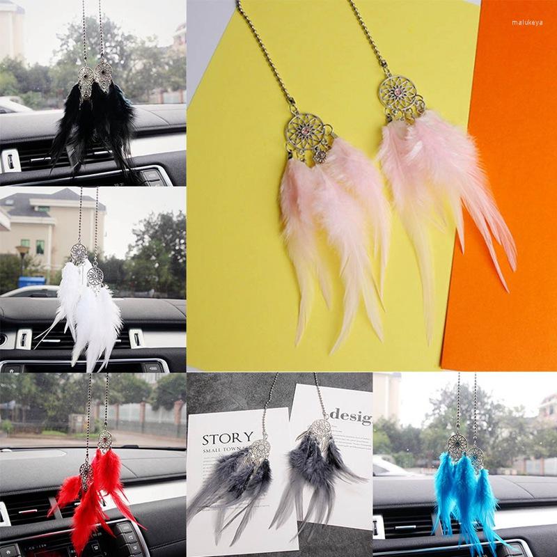 

Interior Decorations Car Cars Pendant Wind Chimes Feather Accessories For Girls Auto Decoration Handmade Adornment