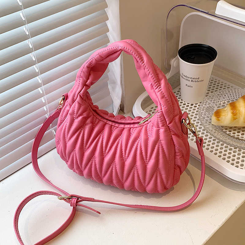 

Shoulder Bags Designer Fashion MM Handbags Wrist Niche Bubble Fold Armpit 2022 New Single Messenger Portable Celebrity Fairy CK7Z Young Chic Satin Sim