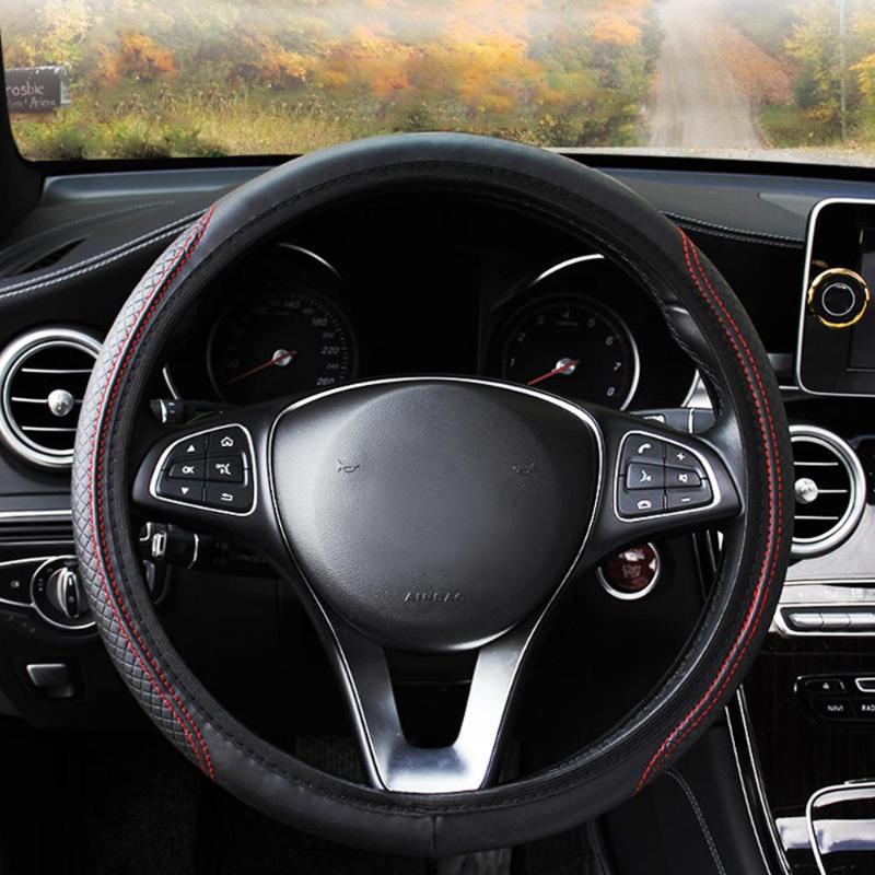 

Steering Wheel Covers Car Cover Breathable Anti Slip Mesh Leather Auto Styling Interior Accessories