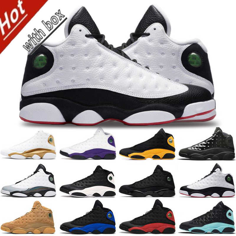 

Basketball Shoes Men Sports Sneakers Lucky Green Flint Hyper Royal Chicago Bred Altitude Court Purple Wheat Playground 13S Jumpman 13