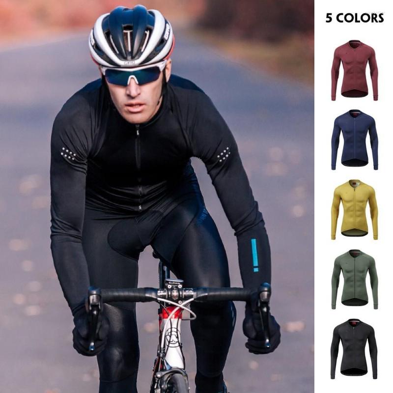 

Racing Jackets Santic Men Cycling Jersey Long Sleeves Fit Comfortable Sunprotective Road Bike MTB Jerseys Four Seasons Mountain Bicycle, Asian size-v