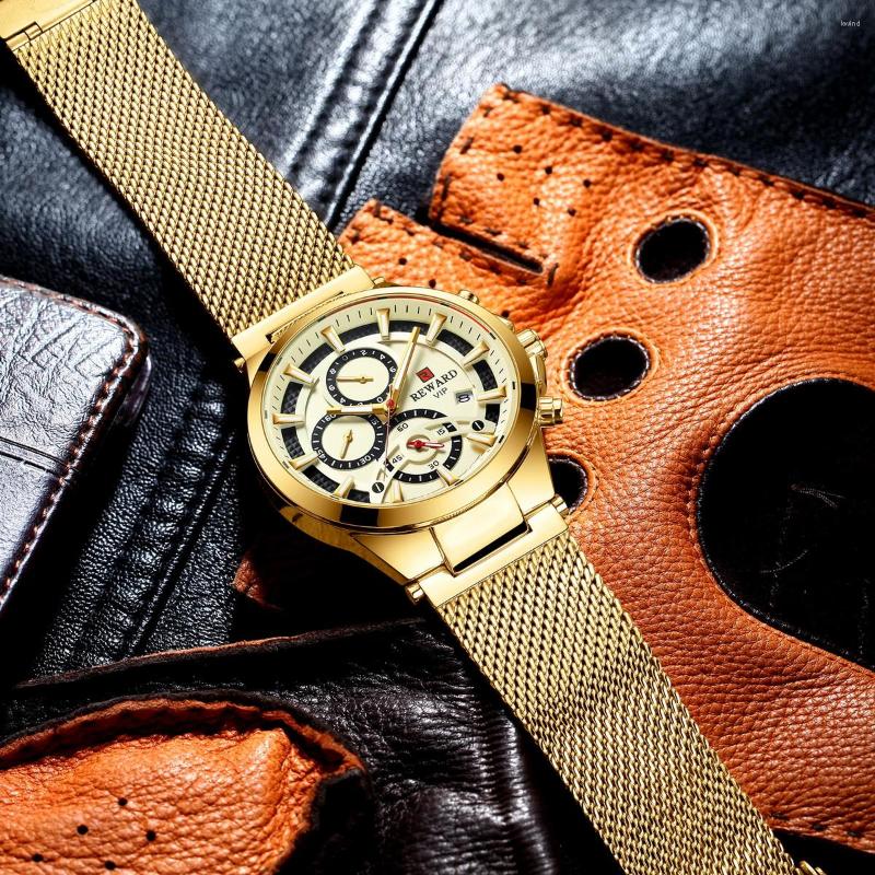 

Wristwatches Fashion Ultra-thin Mens Watches Top Quartz Watch Men Steel Mesh Waterproof Wristwatch Male Sport Relogio Masculino, 5 no box