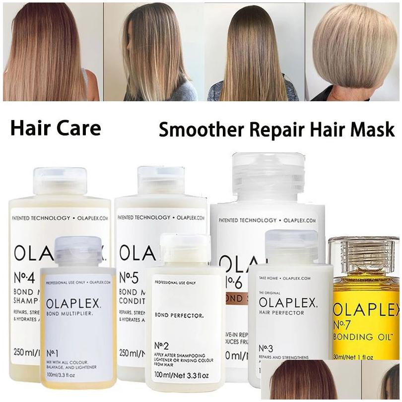 

Shampoo Conditioner Olaplex Shampoo No 1/2/3/4/5/6 Bond Mtiplier Perfector Stand Alone Professional Hair Treatment Set Mask Repairin Dhpja