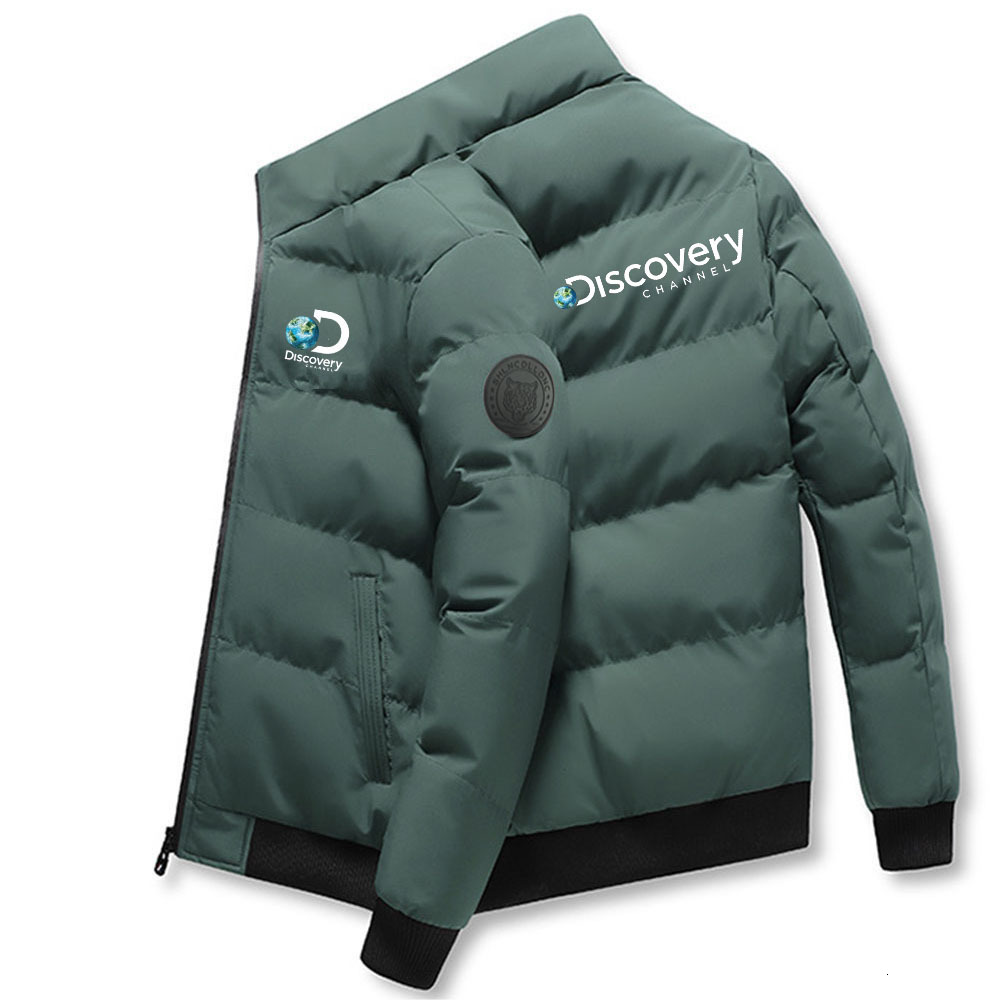 

Men's Down Parkas Discovery men's winter fashion print thickened outdoor winterproof warm casual zipup collar overcoat men's street 221111