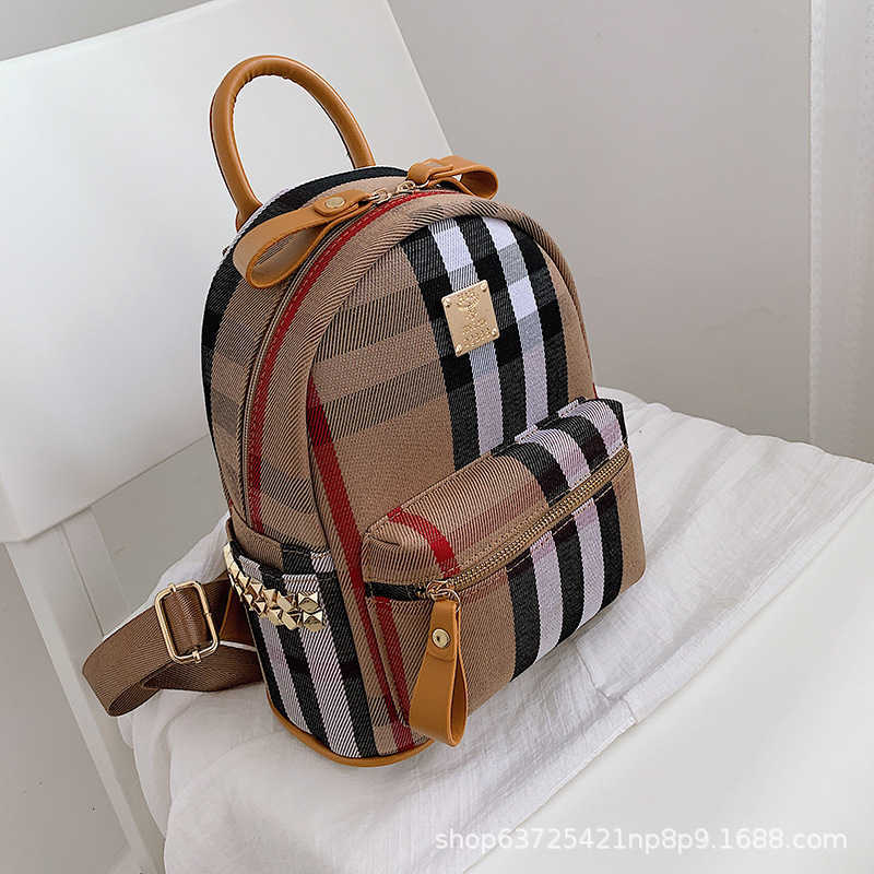 

Cheap Store 90% Off Wholesale women Classic Plaid Stripe Canvas Trend Backpack Fashion Single Shoulder Messenger Small Bag Versatile, Trumpet
