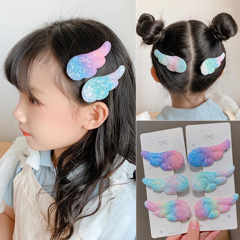 

Hair Accessories 2pcs Sequins Wing Pins Clips Ornaments For Girls Baby Kids Hairpins Children Headwear, Dark mixed colors