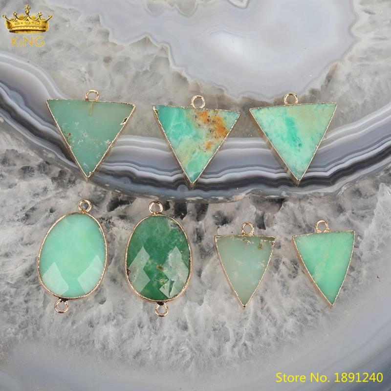 

Pendant Necklaces 5pcs Natural Australian Jades Triangle Beads Necklace Jewery Oval Stone Charms For DIY Earrings Jewelry Making