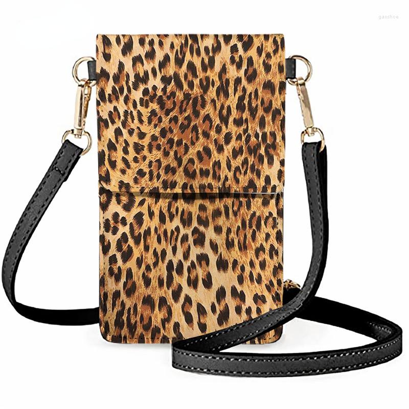 

Evening Bags Custom Design Portable Phone Purse Leather Mini Crossbody Bag Leopard Pattern Multifunctional Mobile, Z4068d77